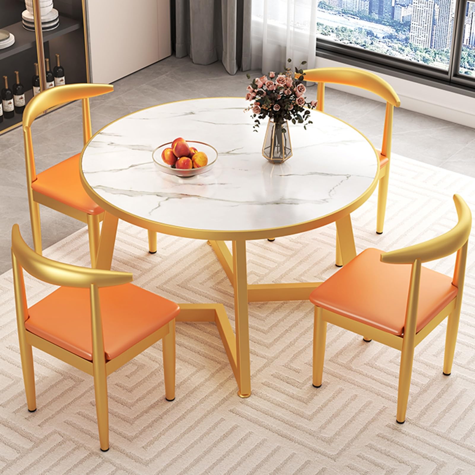 YJFFQ 受信テーブルと椅子の組み合 ダイニングテーブルセット4人用 03